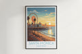 santa monica travel poster hanged on the wall california