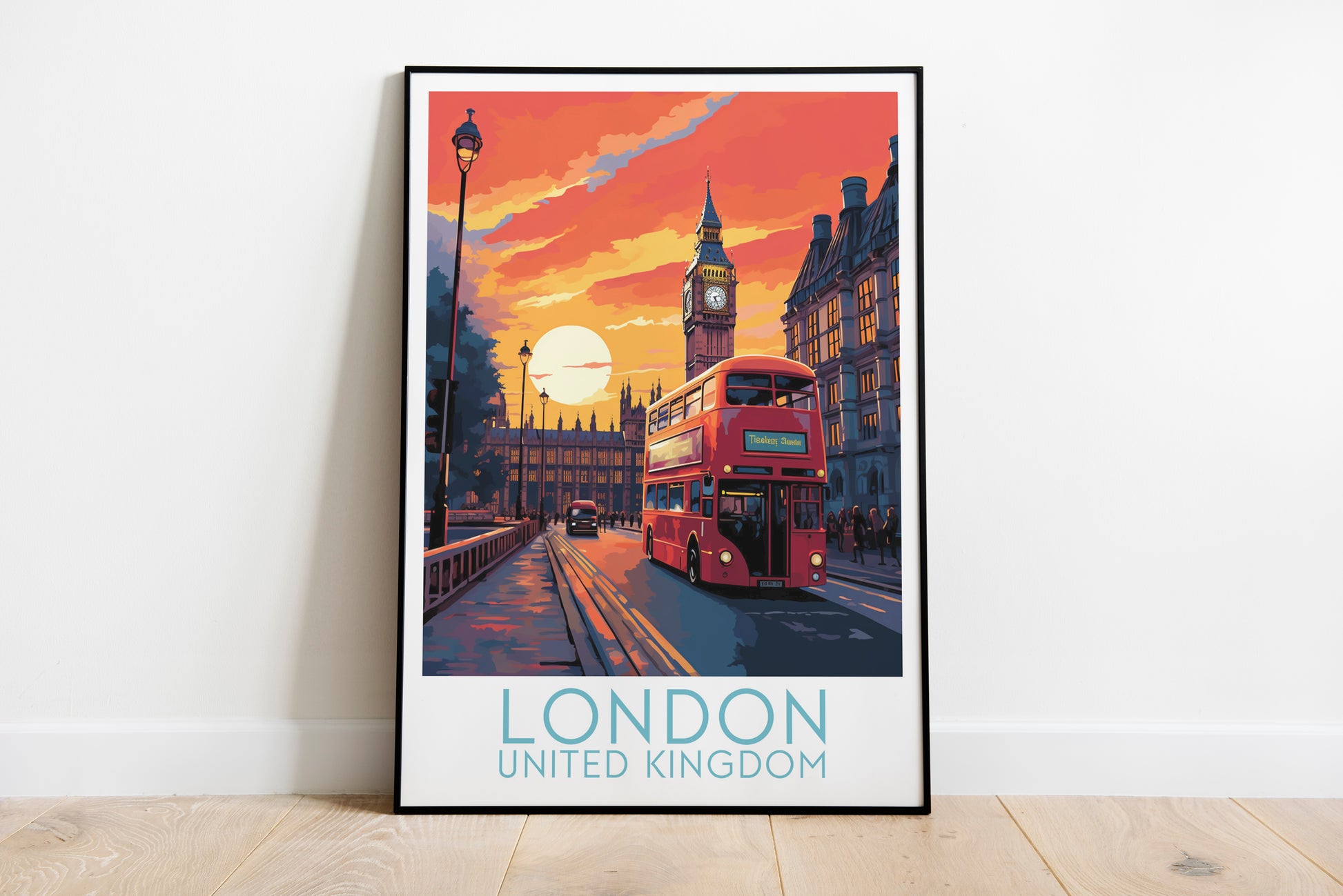 london travel poster on the ground united kingdom