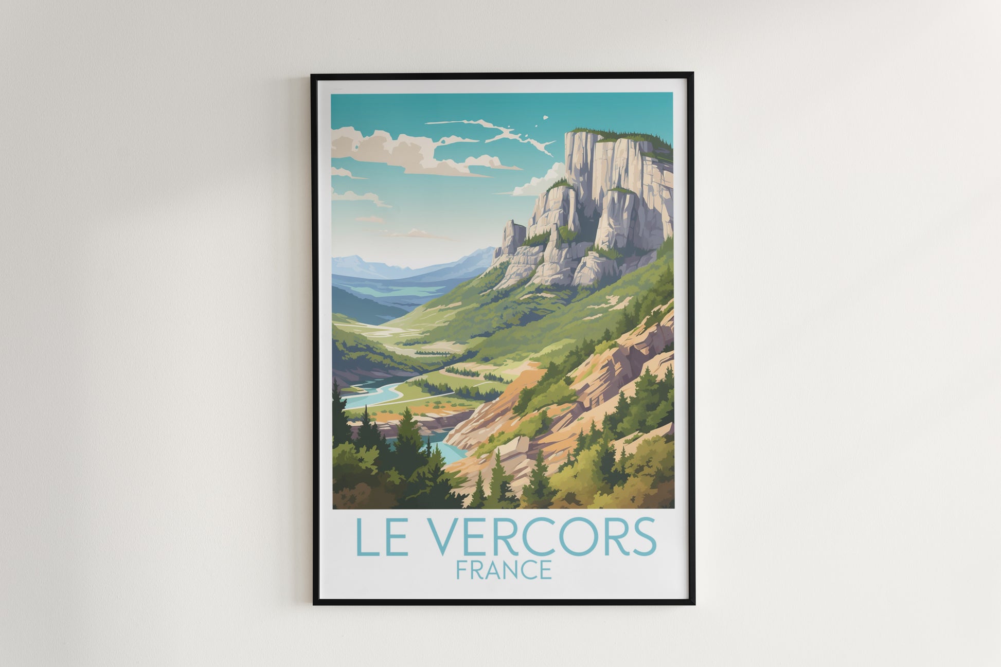 le vercors travel poster hanged on the wall france