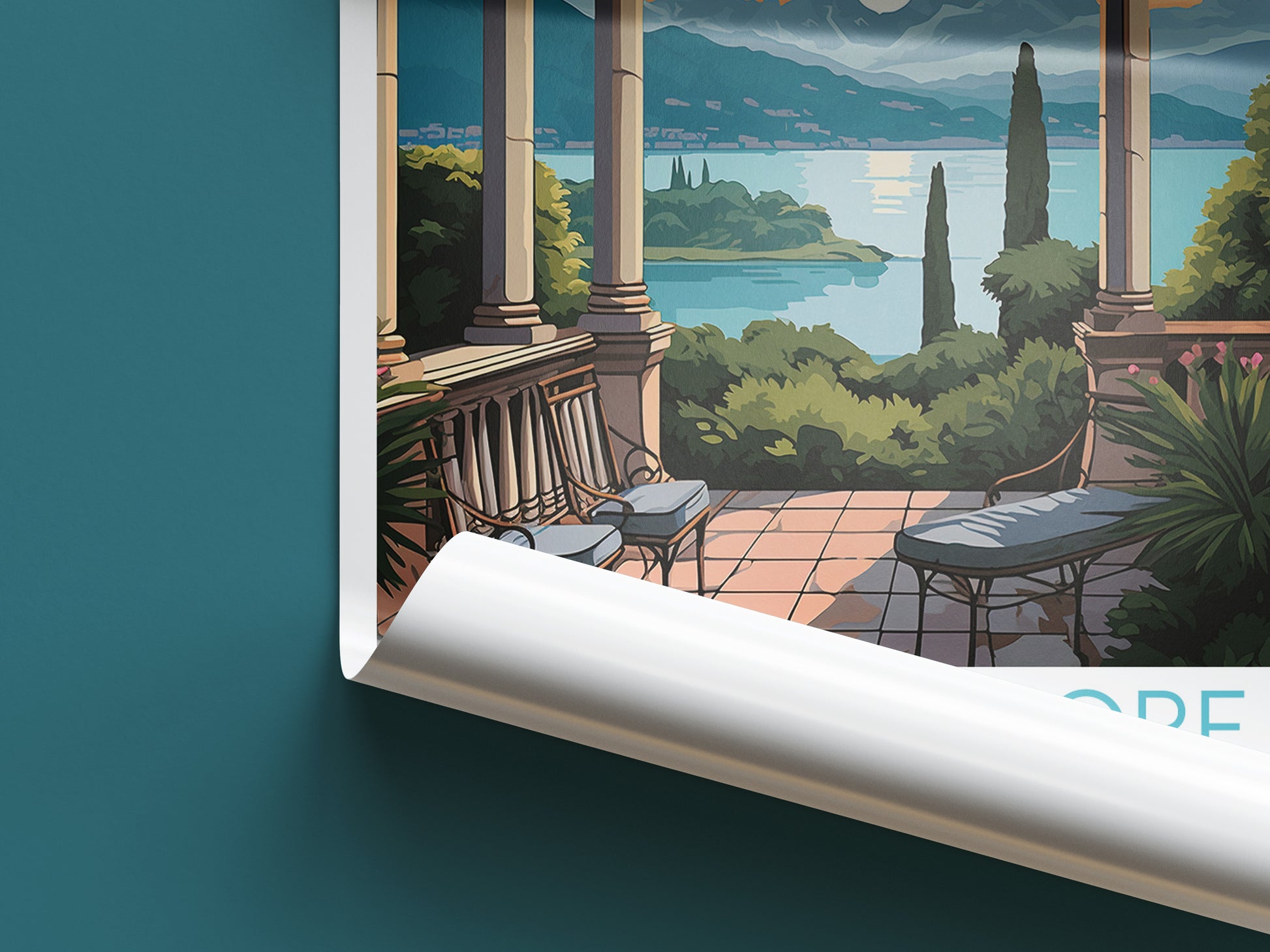 lake maggiore travel poster roll up italy