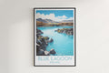 blue lagoon travel poster hanged on the wall iceland