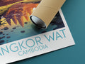 angkor wat travel poster rolled cambodia