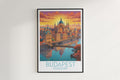 budapest travel poster hanged on the wall hungary