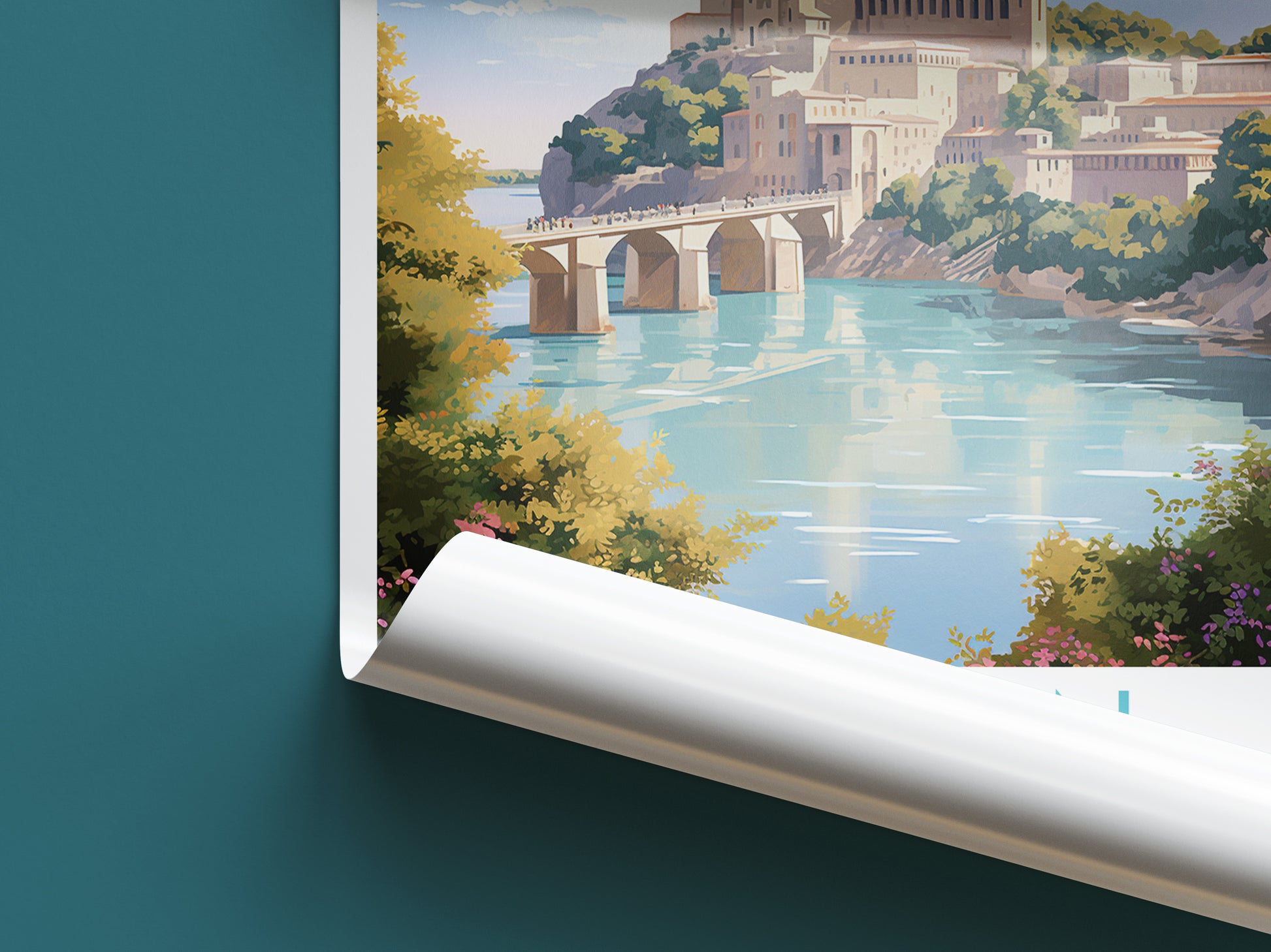 avignon travel poster roll up france