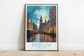 krakow travel poster on the ground poland