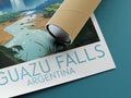 iguazu falls travel poster rolled argentina