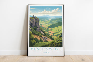 massif des vosges travel poster on the ground france