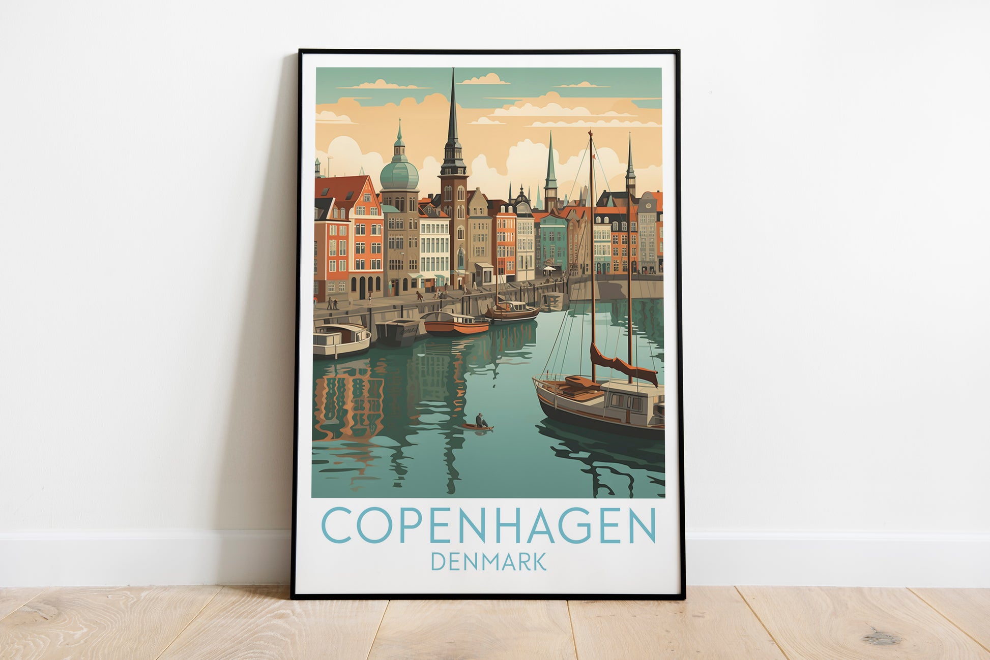 copenhagen travel poster on the ground denmark