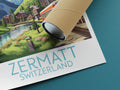 zermatt travel poster rolled switzerland