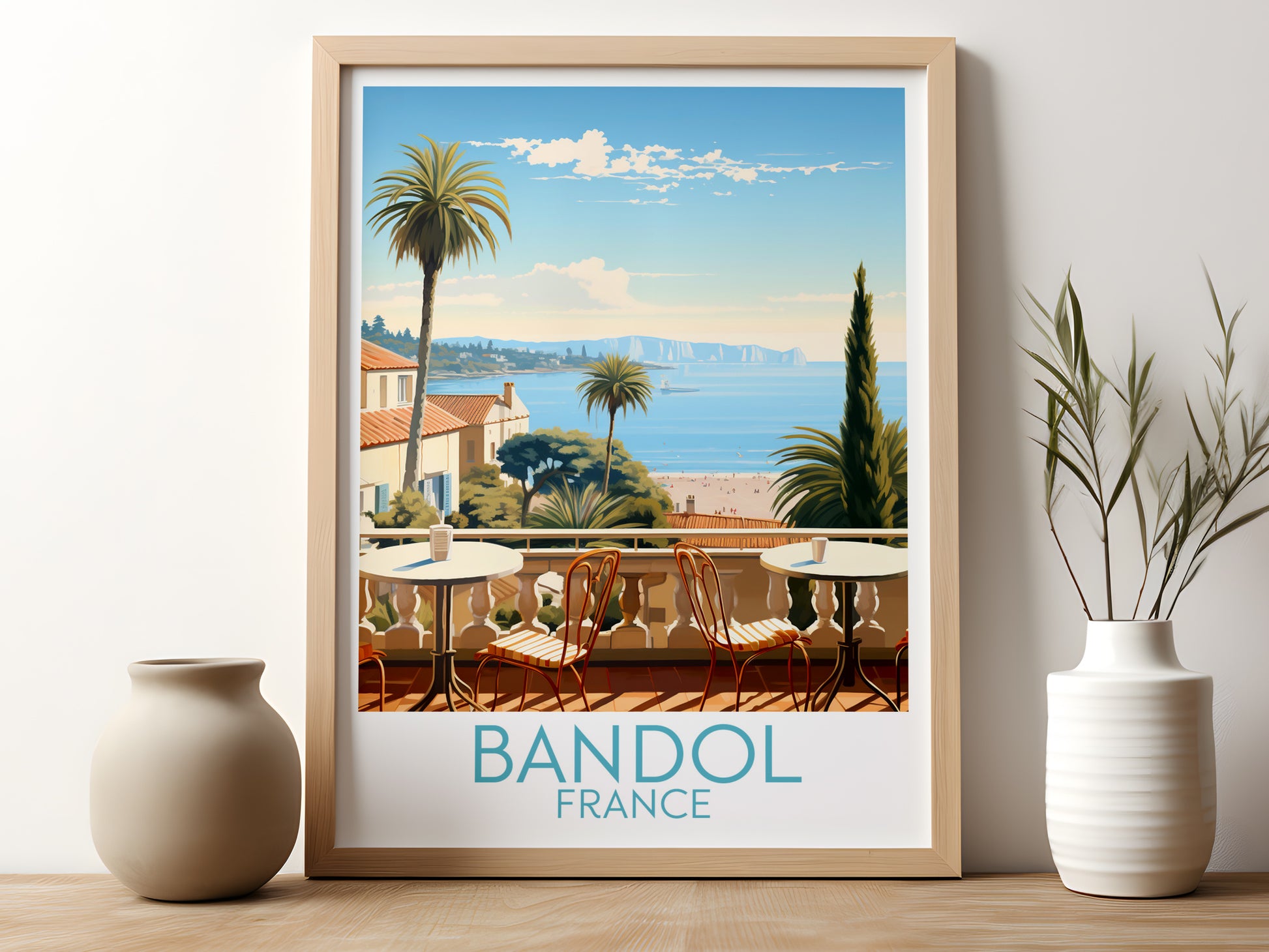 bandol travel poster for kitchen france