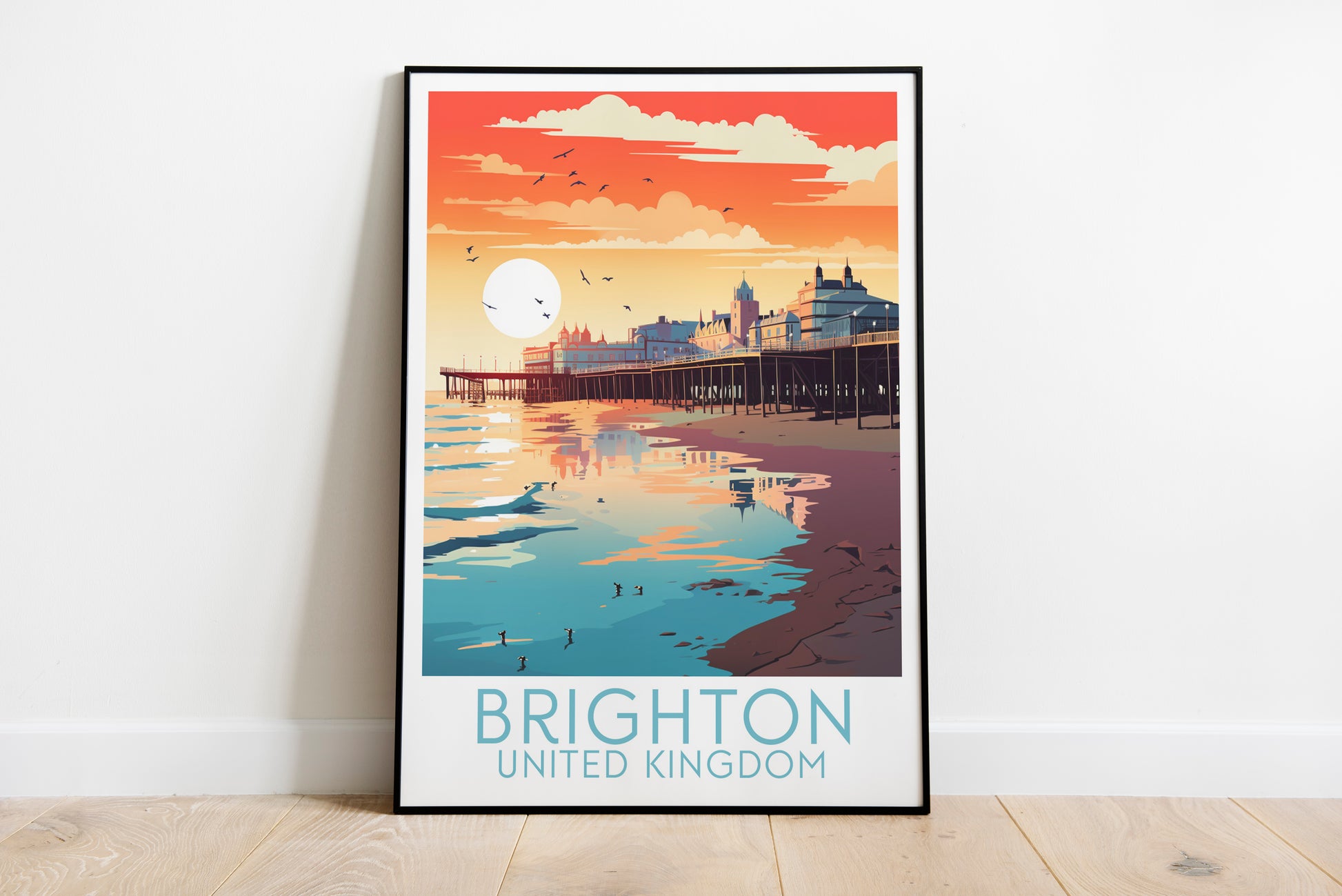 brighton travel poster on the ground united kingdom