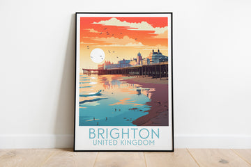 brighton travel poster on the ground united kingdom