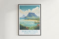 mauritius travel poster hanged on the wall indian ocean