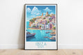 ibiza travel poster on the ground spain