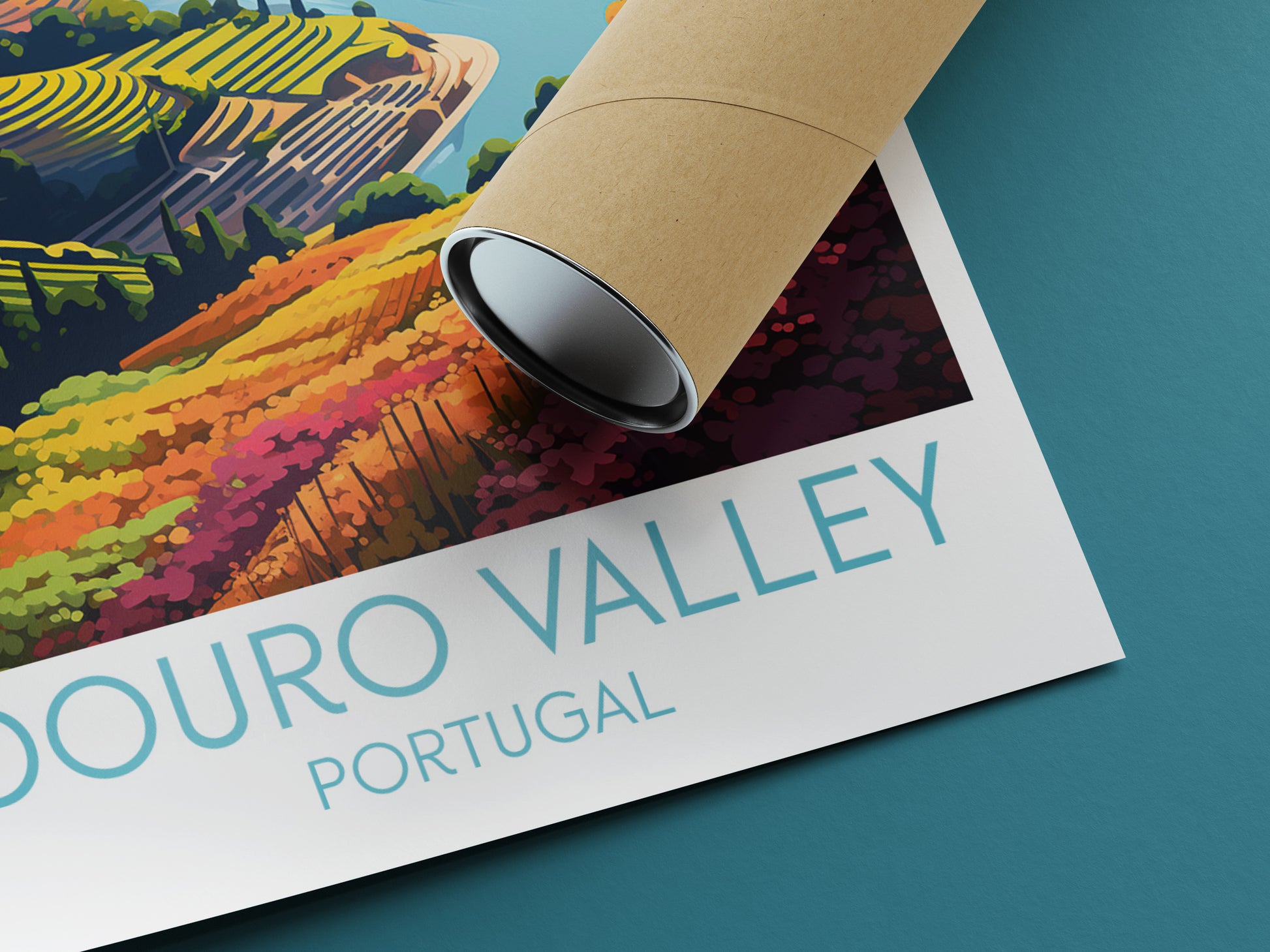 douro valley travel poster rolled portugal