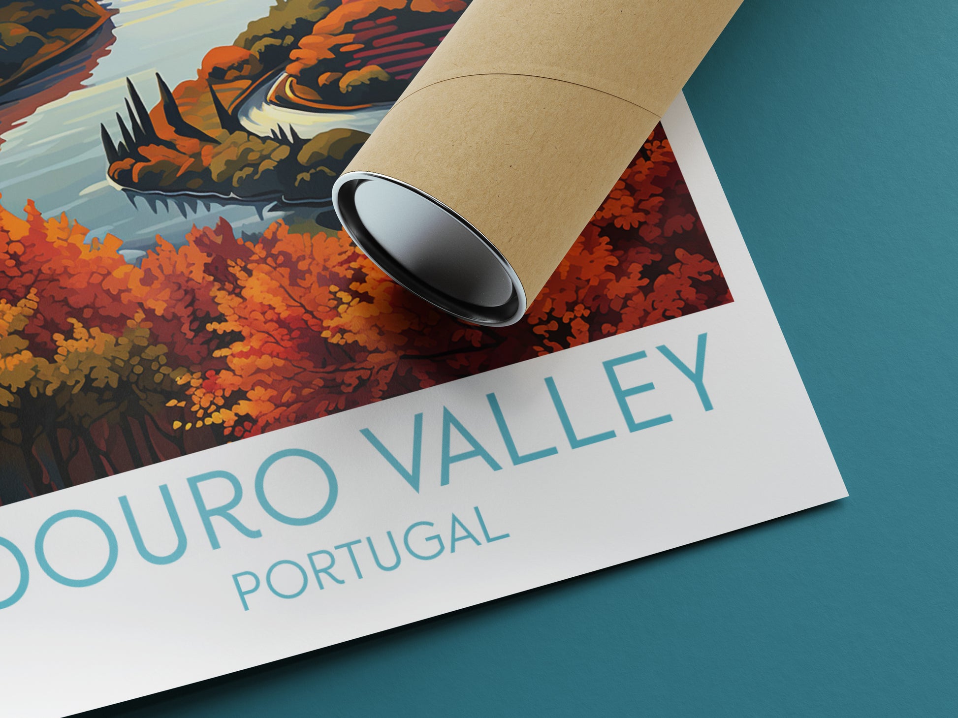 douro valley travel poster rolled portugal