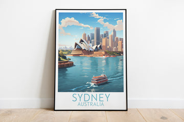 sydney travel poster on the ground australia