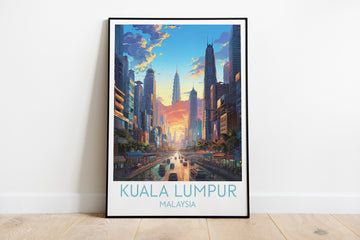 kuala lumpur travel poster on the ground malaysia