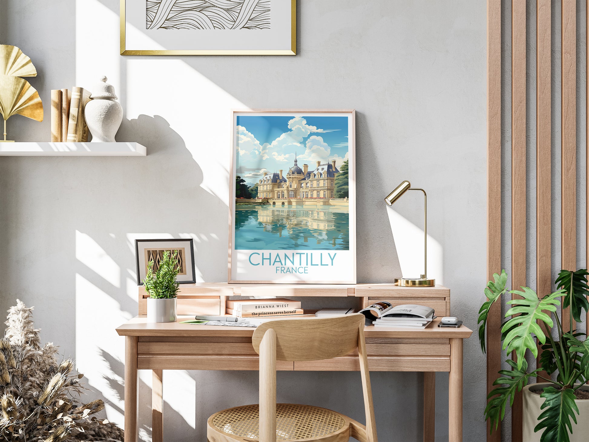 chantilly travel poster for desk france