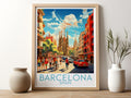 barcelona travel poster for kitchen spain