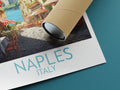 naples travel poster rolled italy