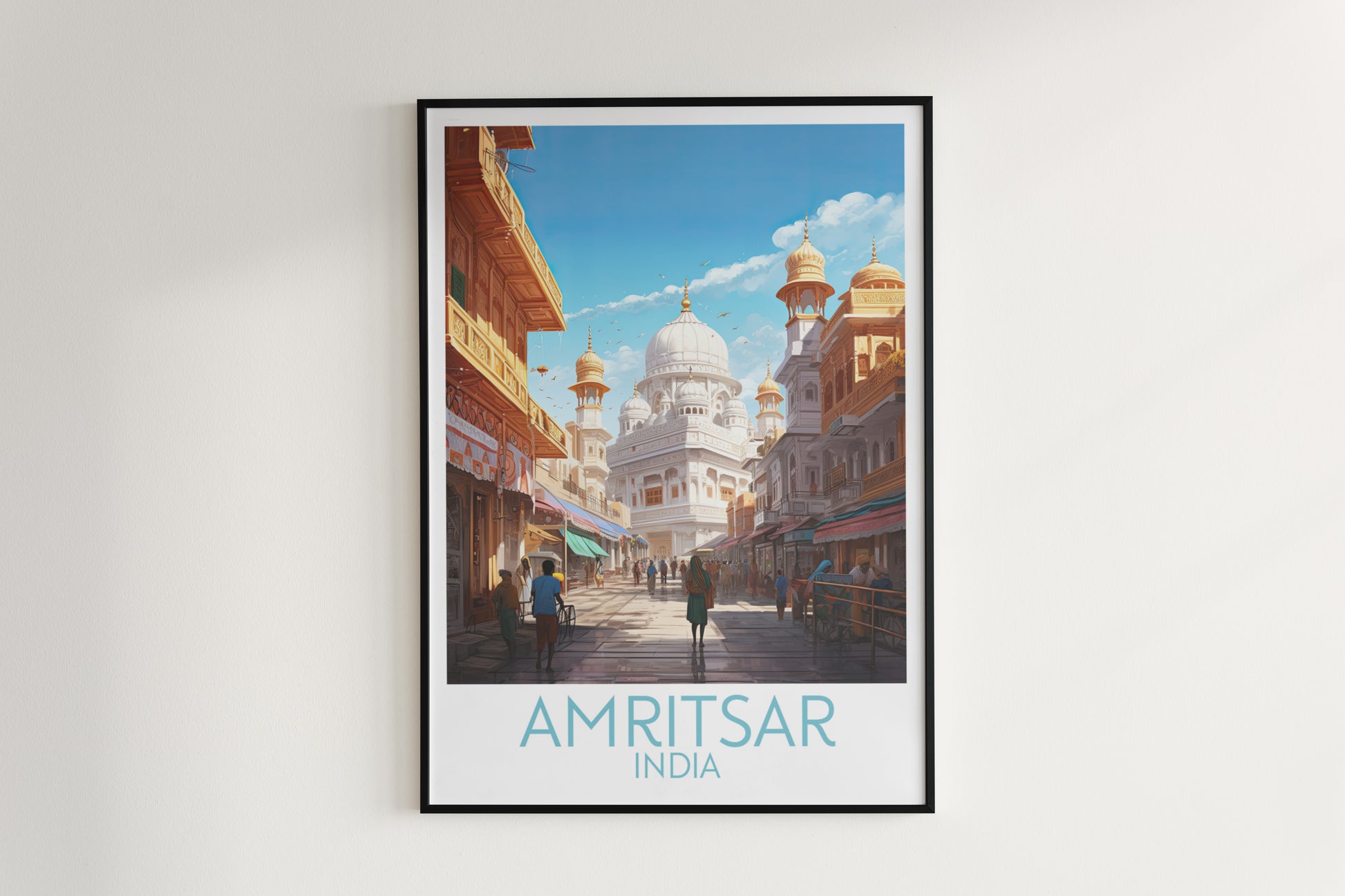 amritsar travel poster hanged on the wall india