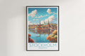 stockholm travel poster hanged on the wall sweden