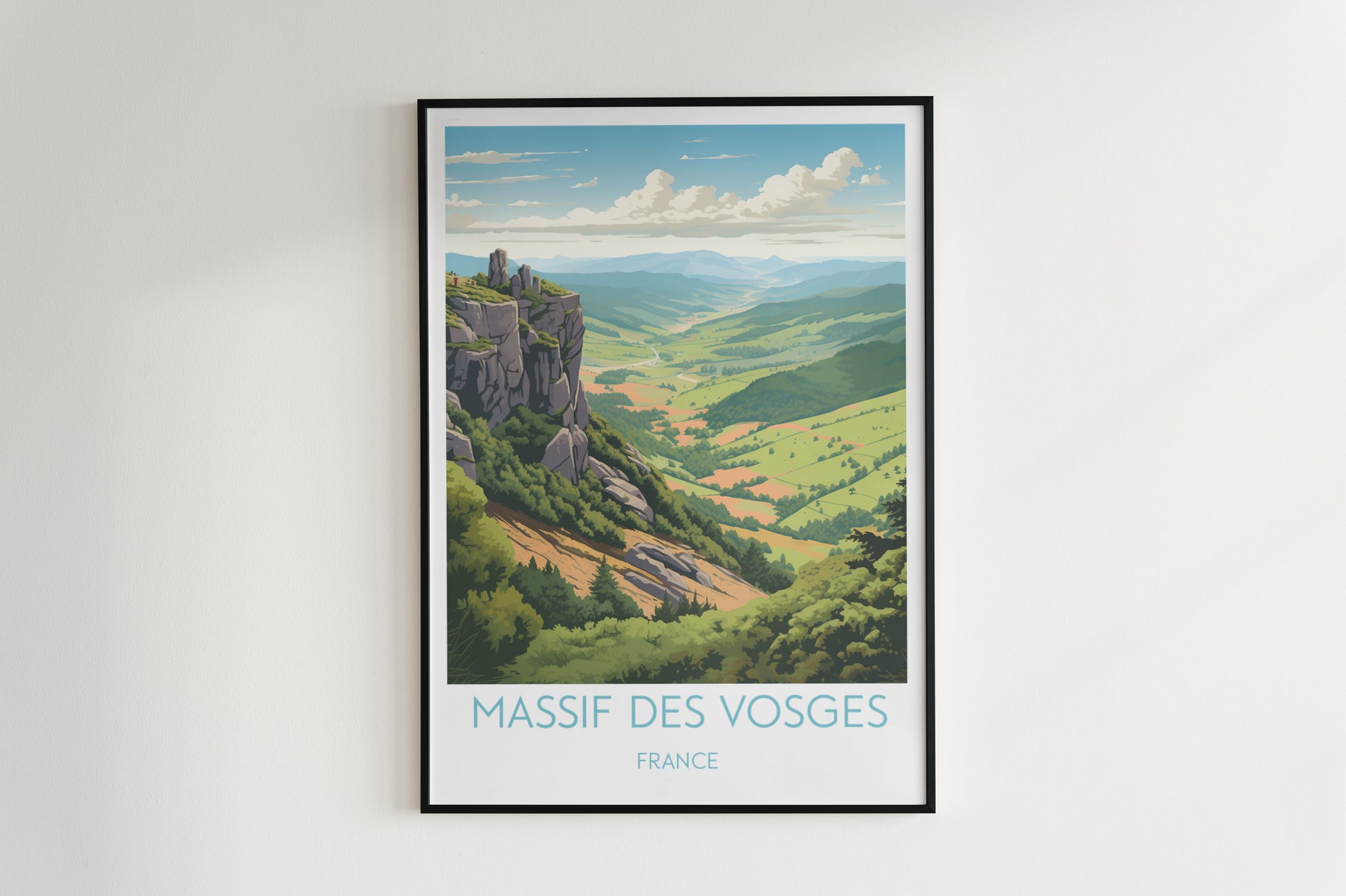 massif des vosges travel poster hanged on the wall france