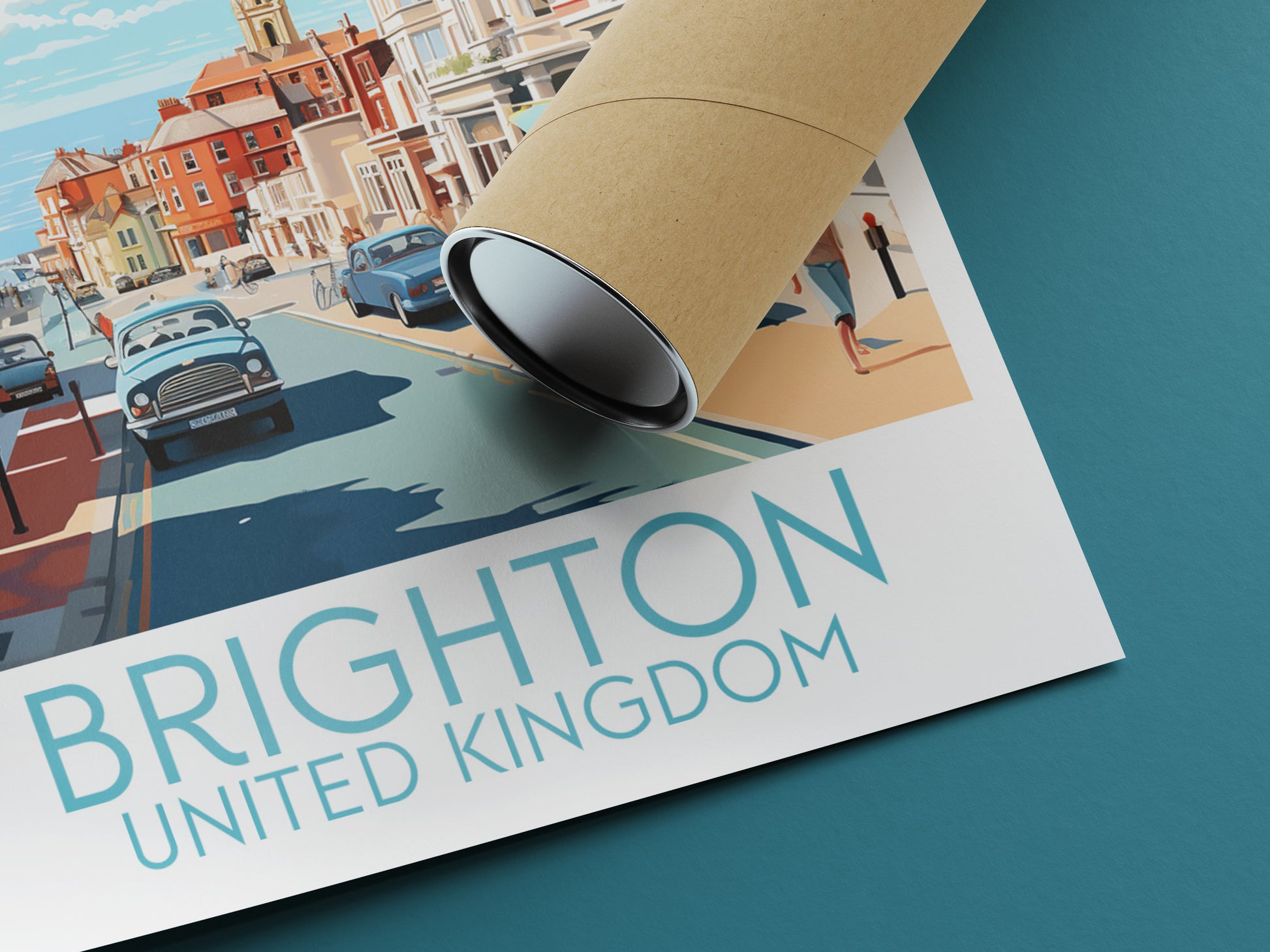 brighton travel poster rolled united kingdom