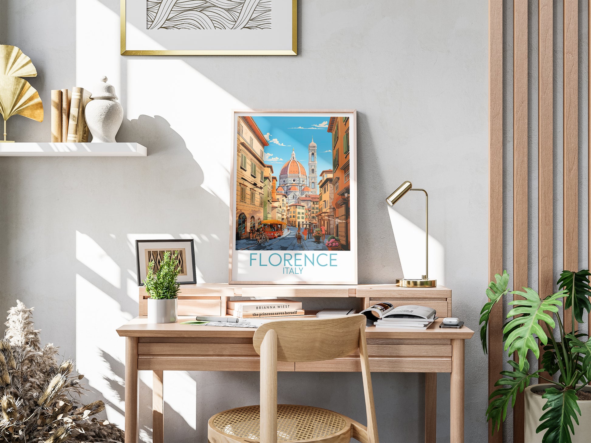 florence travel poster for desk italy