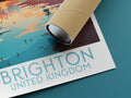 brighton travel poster rolled united kingdom