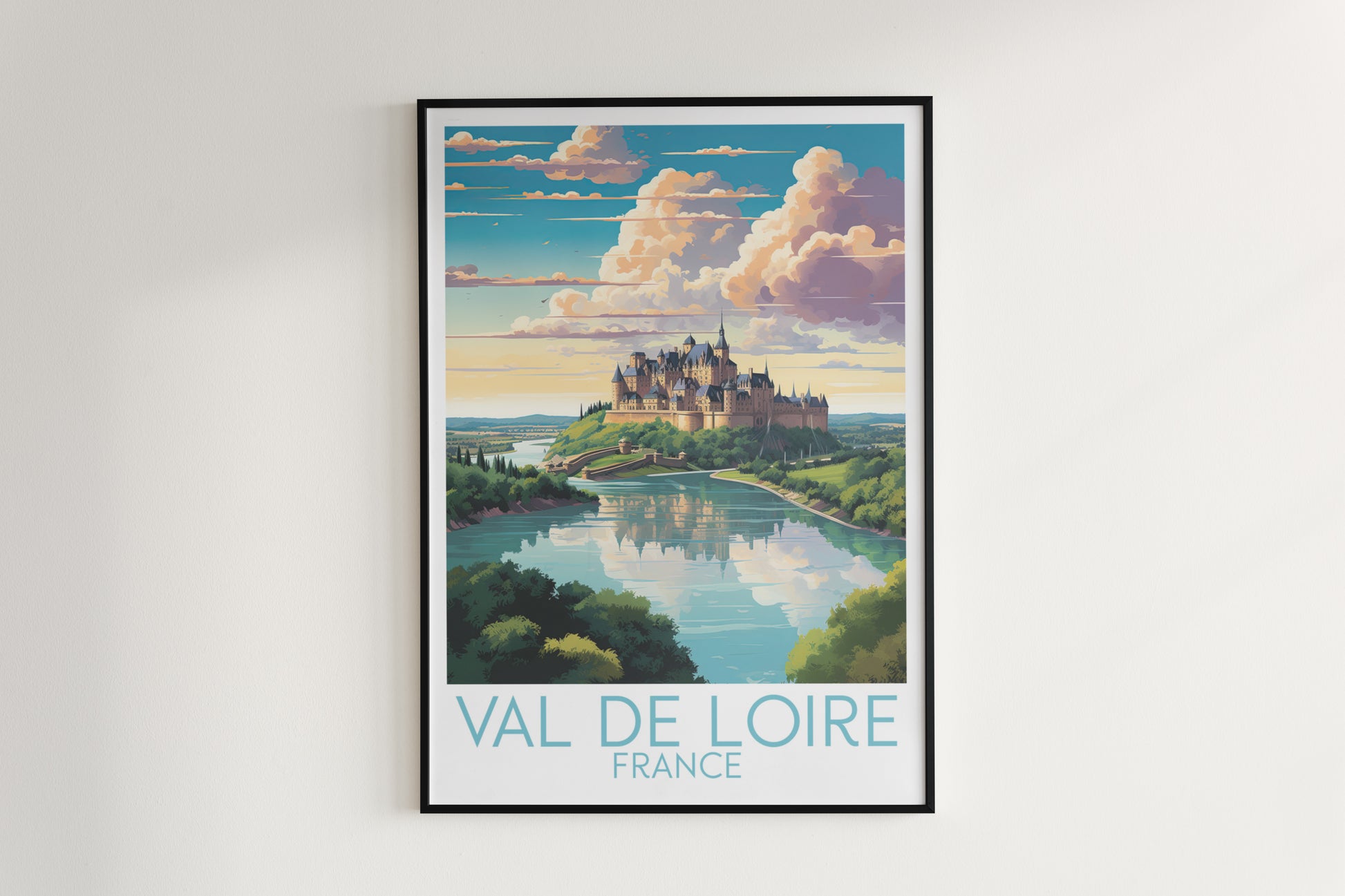 val de loire travel poster hanged on the wall france