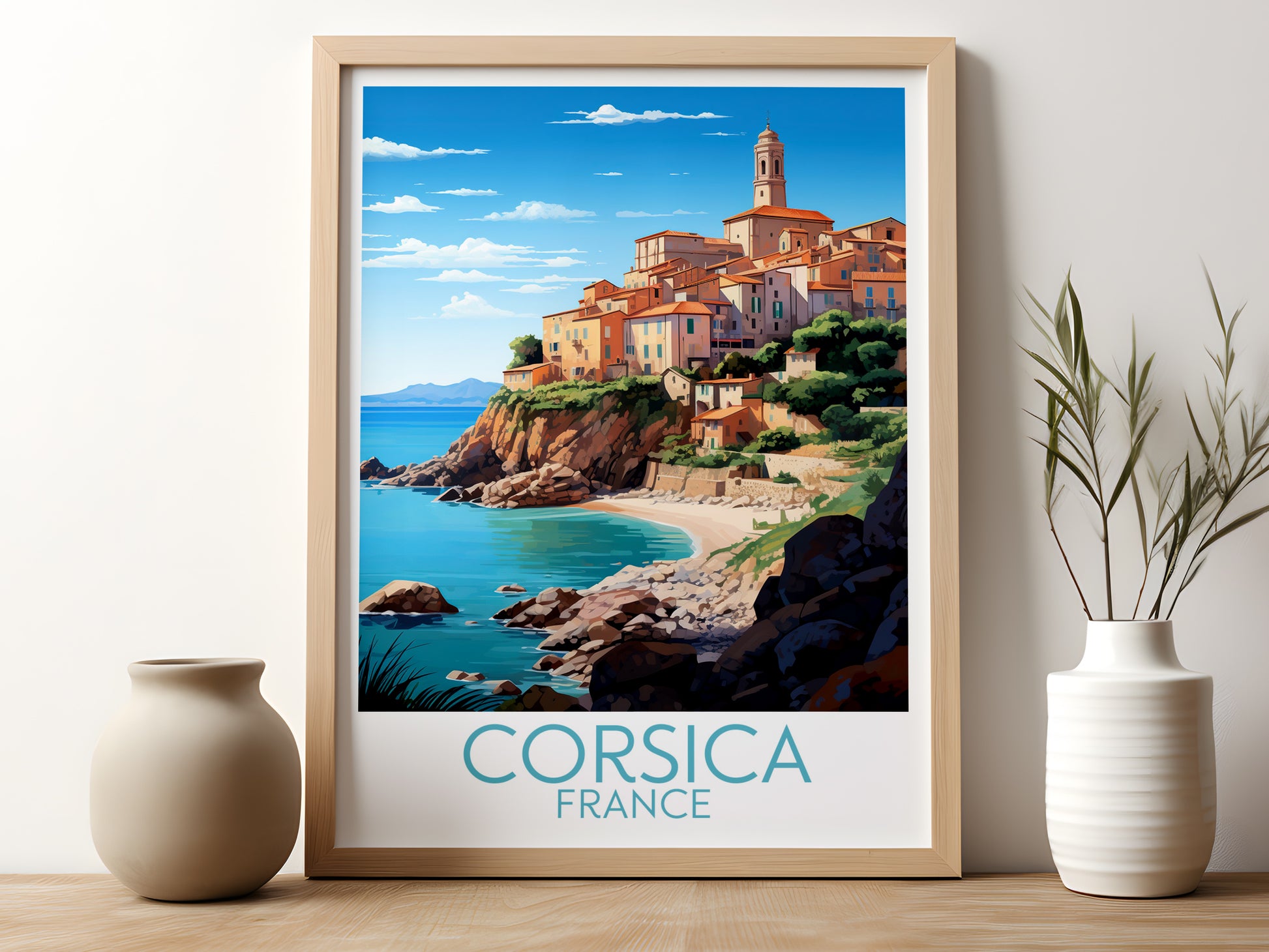 corsica travel poster for kitchen france