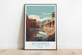 pompeii travel poster on the ground italy