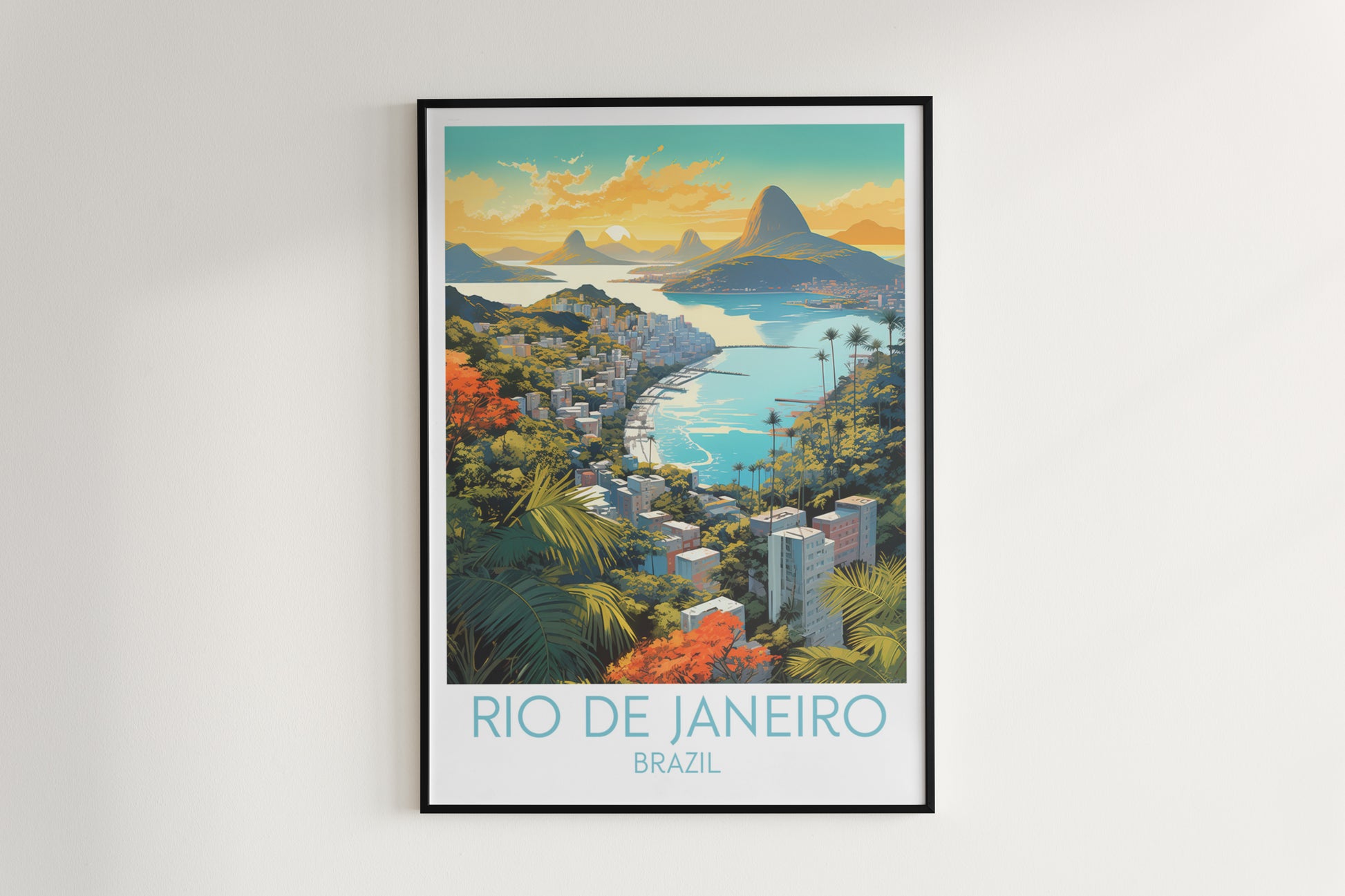 rio de janeiro travel poster hanged on the wall brazil