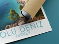 olu deniz travel poster rolled turkey