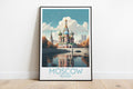 moscow travel poster on the ground russia