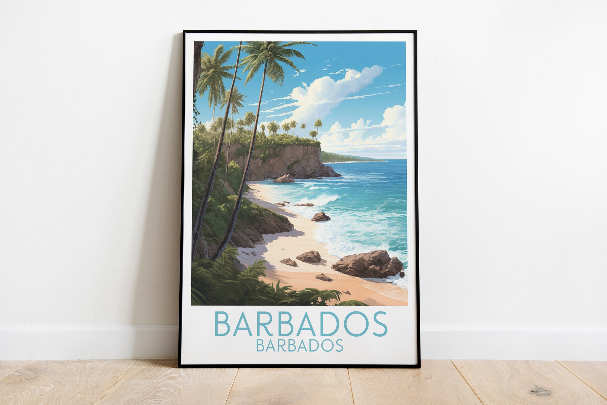 barbados travel poster on the ground barbados