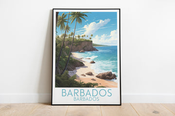 barbados travel poster on the ground barbados