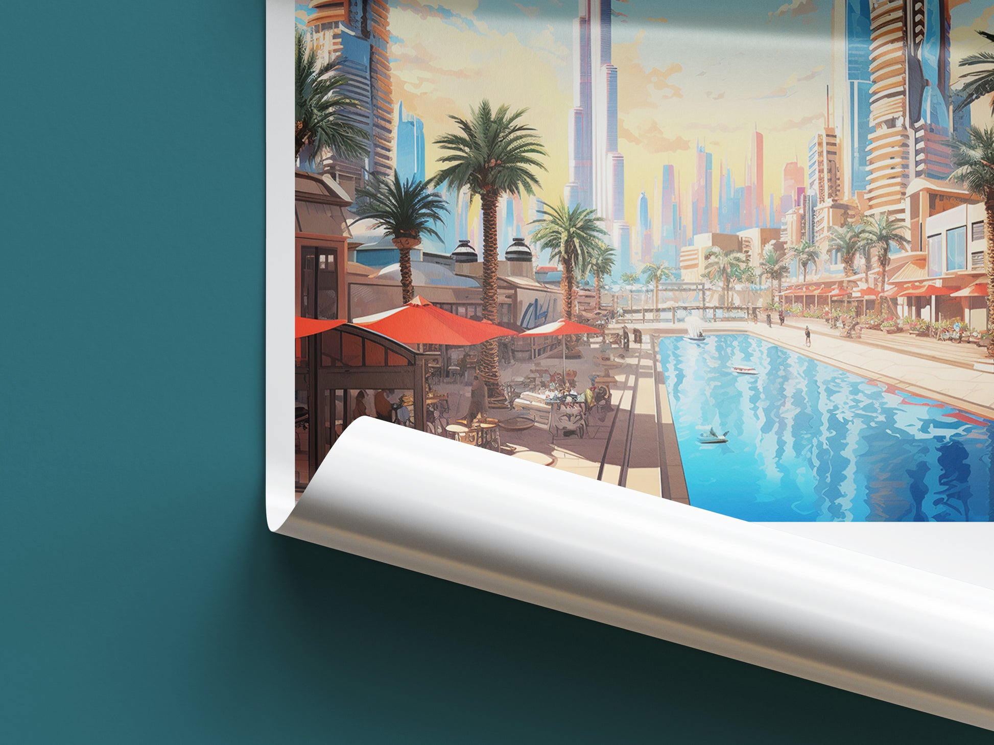 dubai travel poster roll up united arab emirates