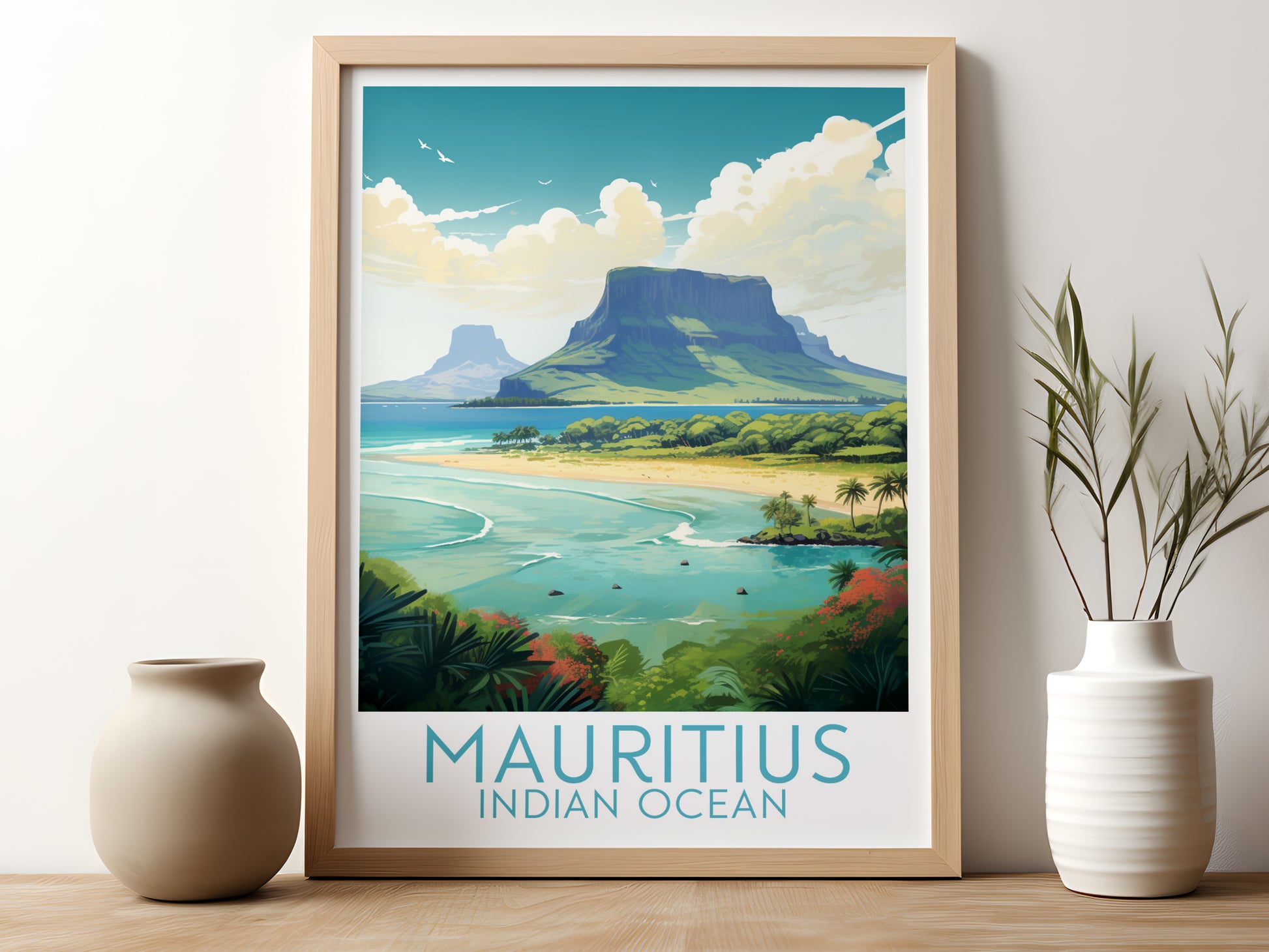 mauritius travel poster for kitchen indian ocean