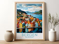 bergen travel poster for kitchen norway