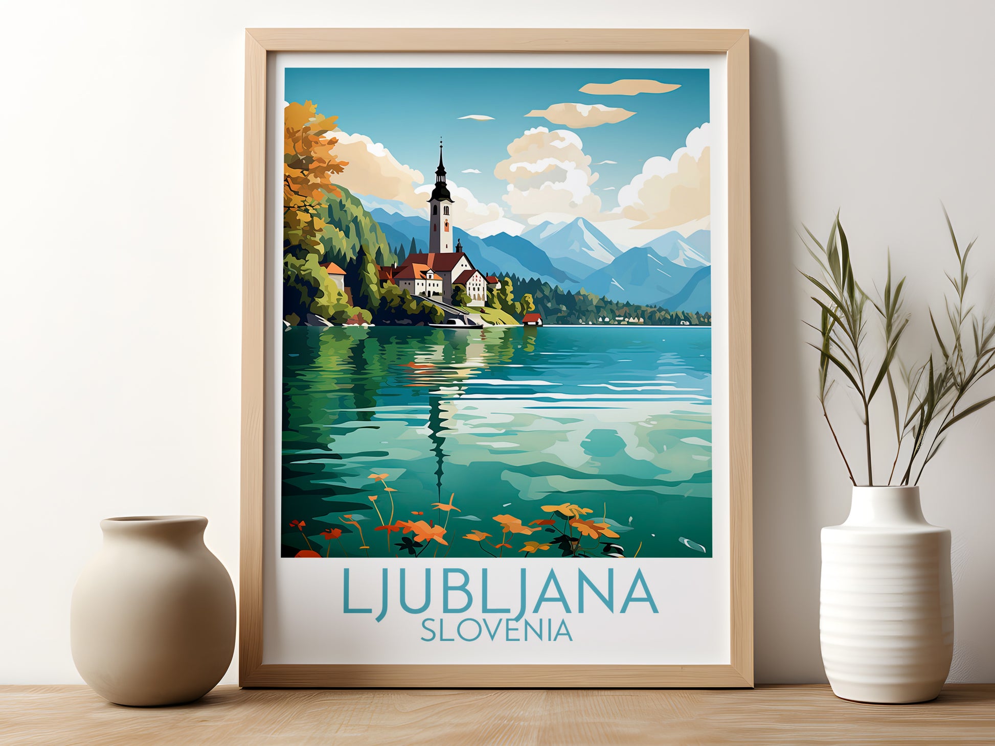 ljubljana travel poster for kitchen slovenia