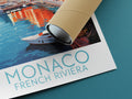 monaco travel poster rolled french riviera