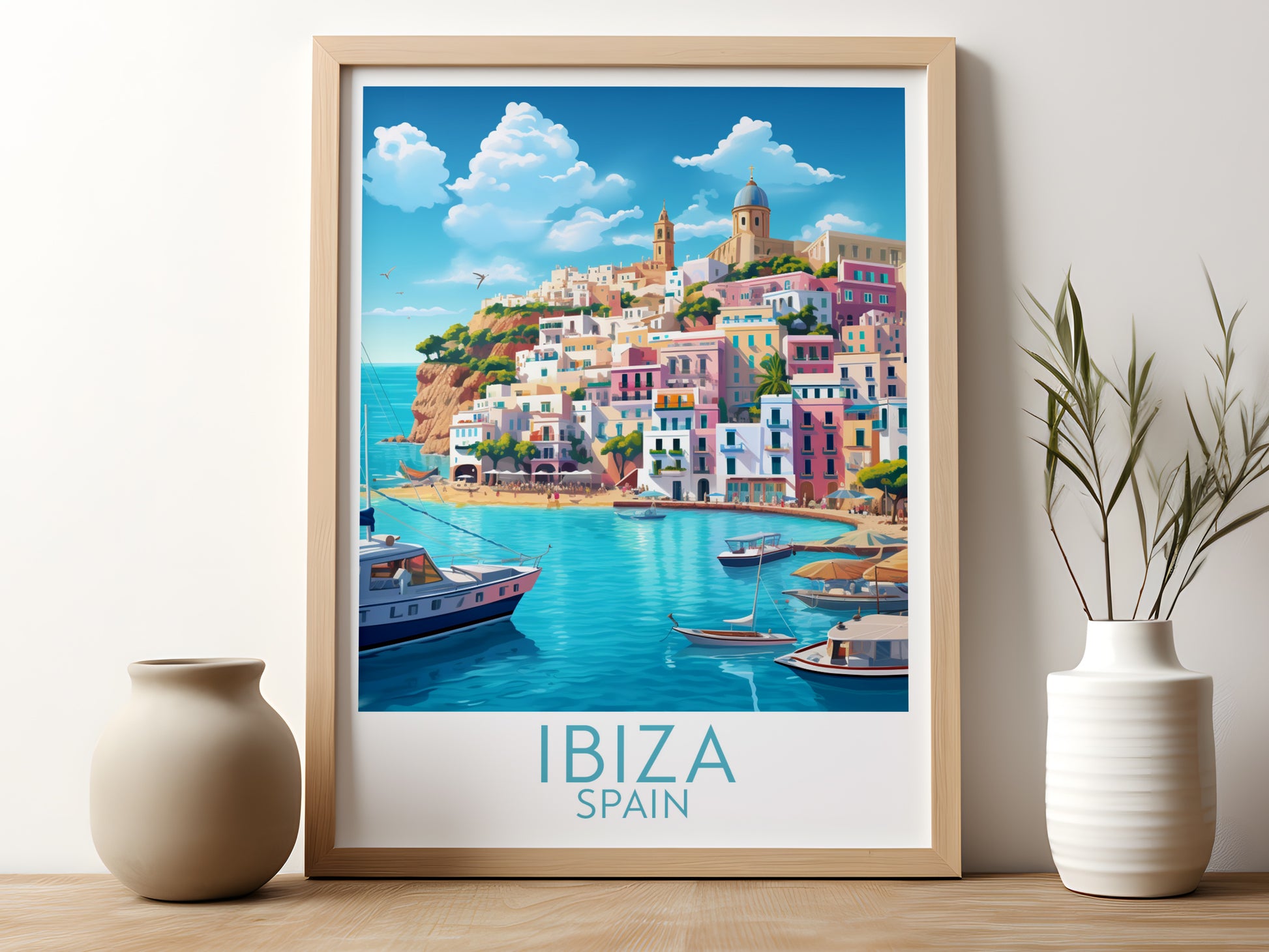 ibiza travel poster for kitchen spain