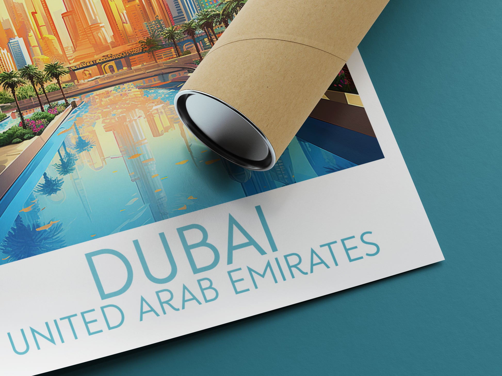 dubai travel poster rolled united arab emirates