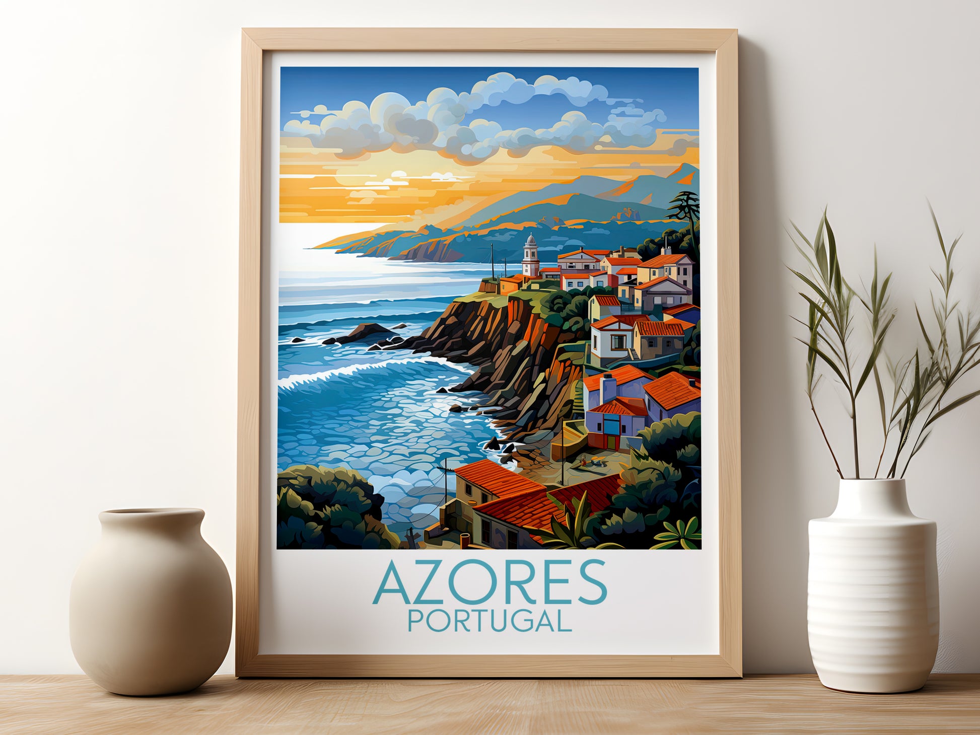 azores travel poster for kitchen portugal