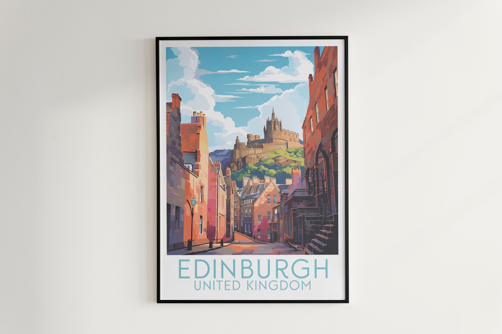 edinburgh travel poster hanged on the wall united kingdom