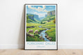 yorkshire dales travel poster on the ground england