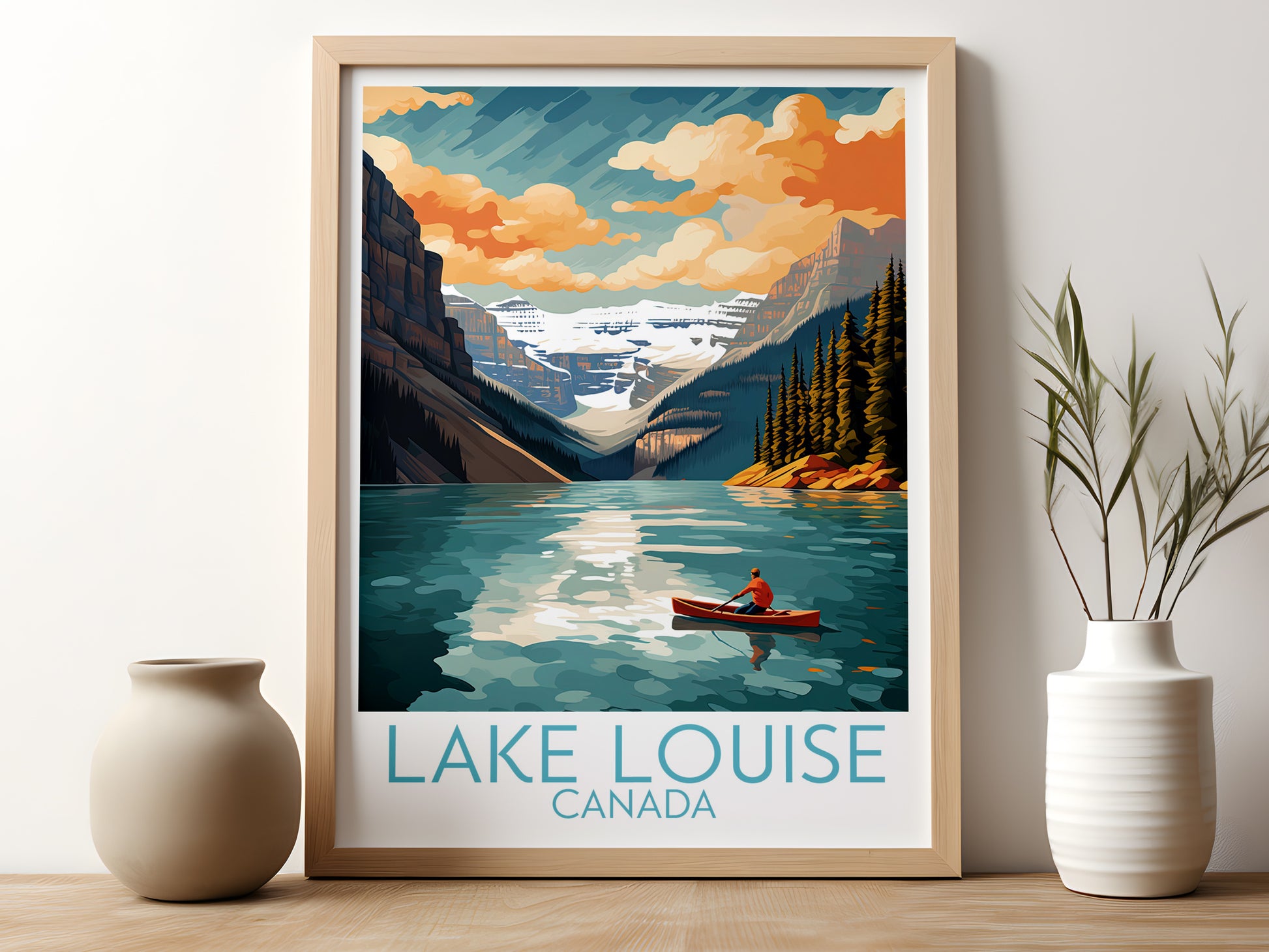 lake louise travel poster for kitchen canada